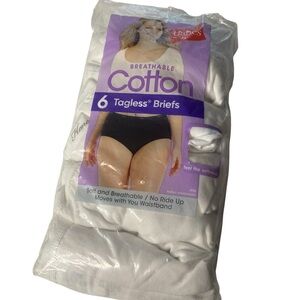 * Hanes women’s 3XL White Tagless Cotton Briefs 5 pair open package